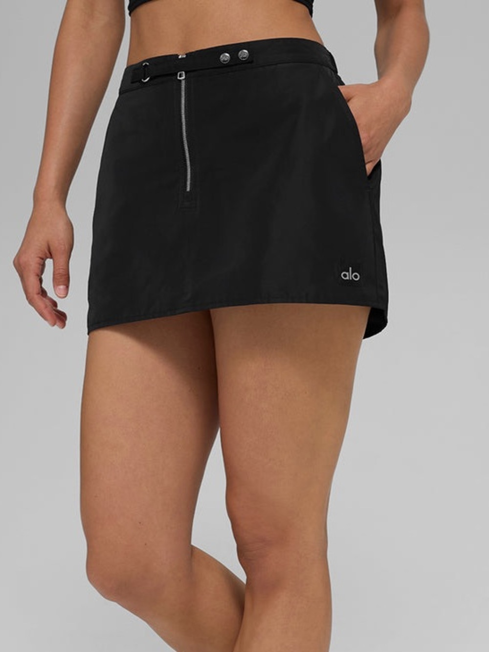 ALO Yoga Work It Mini Skirt Black Large